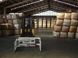 Forklift with Bale Clamps